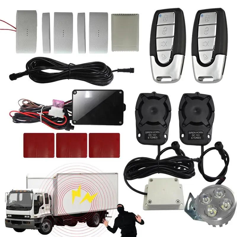 

Car Anti-theft Alarm System Auto Security Alarm Systems With Remote 12V-24V Dual Induction Spotlights Anti-stealing Oil System