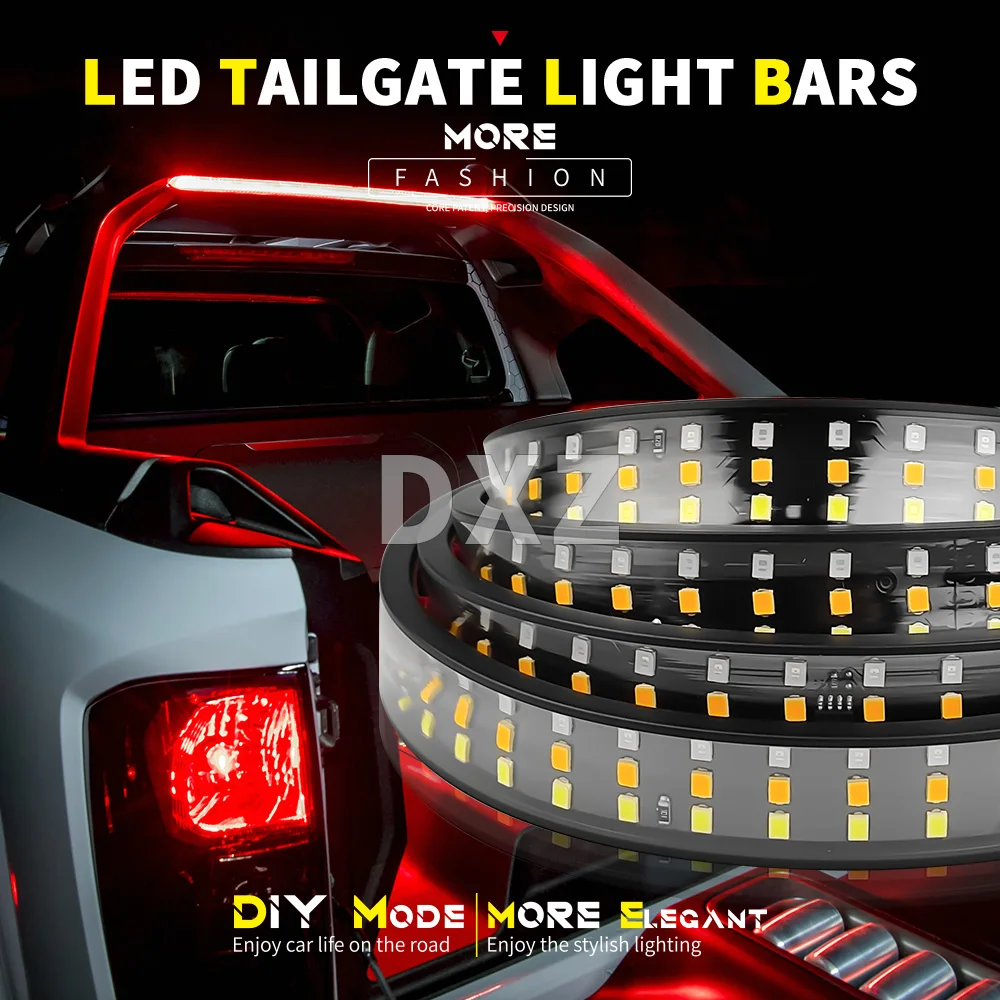 

DXZ 48/60 Inch Car Brake Turn Light Warning Signal Flexible LED Strip Bar Pickup Truck Rear Tail Running Reverse Lamp 12V 24V