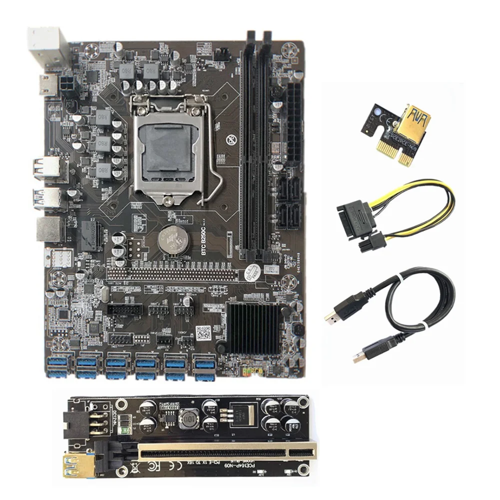 Материнская плата B250C для майнинга BTC + переходник 009S Plus 12xpcie на USB3.0 слот GPU LGA1151 поддержка DDR4 RAM, материнская плата для настольного ПК
Материнская плата B250C для майнинга BTC + переходник 009S Plus 12xpcie на USB3.0 слот GPU LGA1151 поддержка DDR4 RAM, материнская плата для настольного ПК