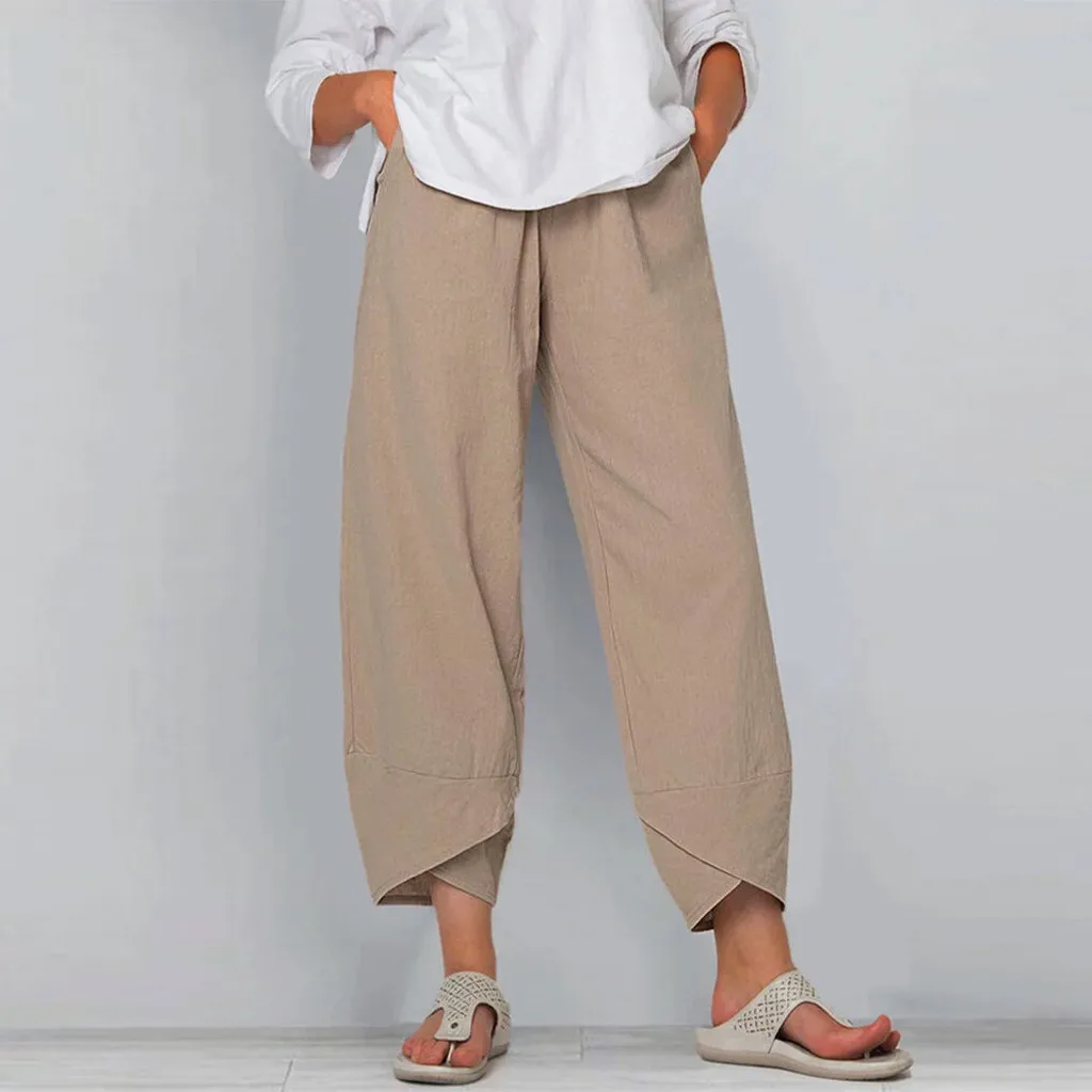 Women Harem Pants Vintage Cotton Linen Elastic Waist Wide Leg Pants Female Casual Loose Long Trousers Solid Summer Cropped Pants
Women Harem Pants Vintage Cotton Linen Elastic Waist Wide Leg Pants Female Casual Loose Long Trousers Solid Summer Cropped Pants