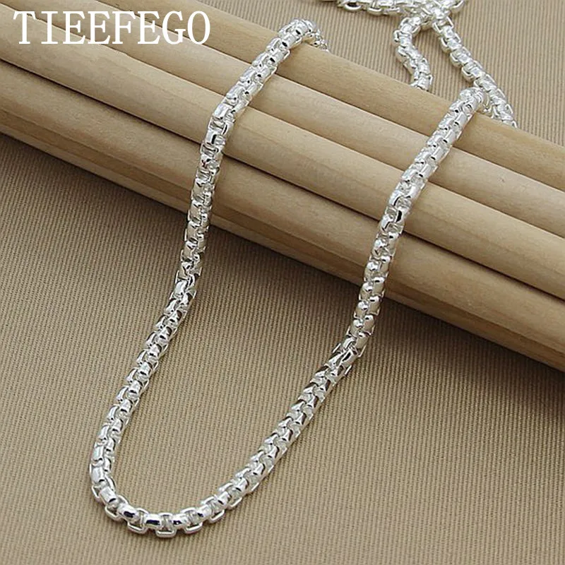 TIEEFEGO 925 Sterling Silver 5mm Round Box Chain 18/20/24 Inch Necklace For Woman Men Fashion Wedding Engagement Charm Jewelry
TIEEFEGO 925 Sterling Silver 5mm Round Box Chain 18/20/24 Inch Necklace For Woman Men Fashion Wedding Engagement Charm Jewelry