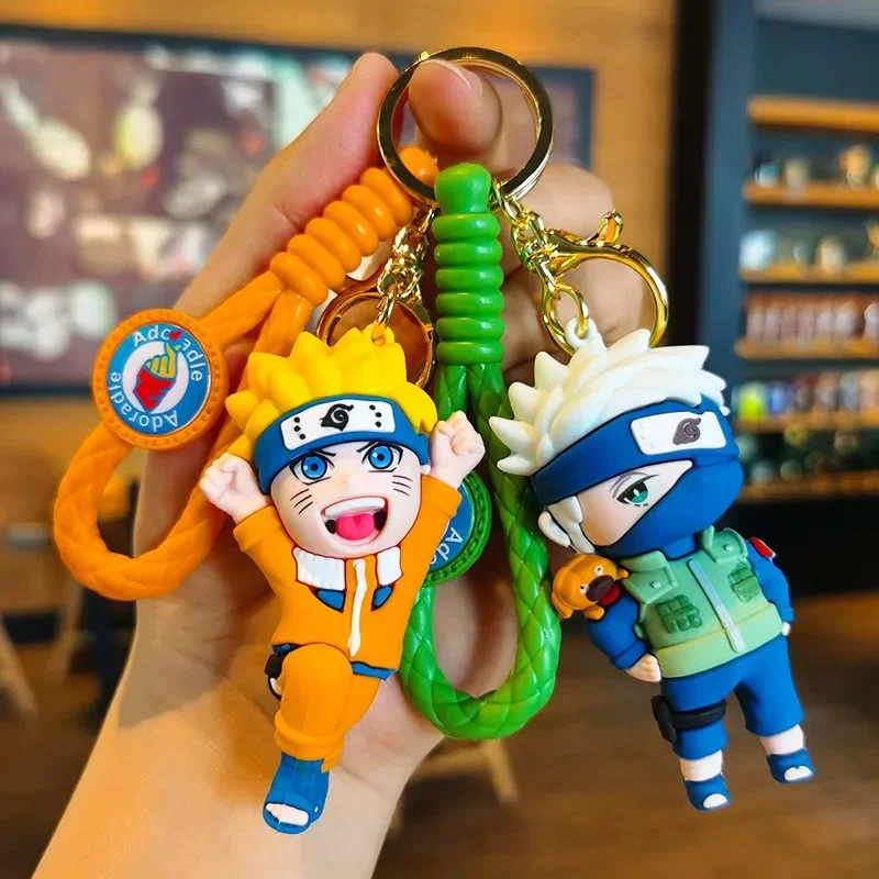 Брелок для ключей Наруто игрушка из силикона с аниме фигуркой Jiraiya Hatake Kakashi брелок