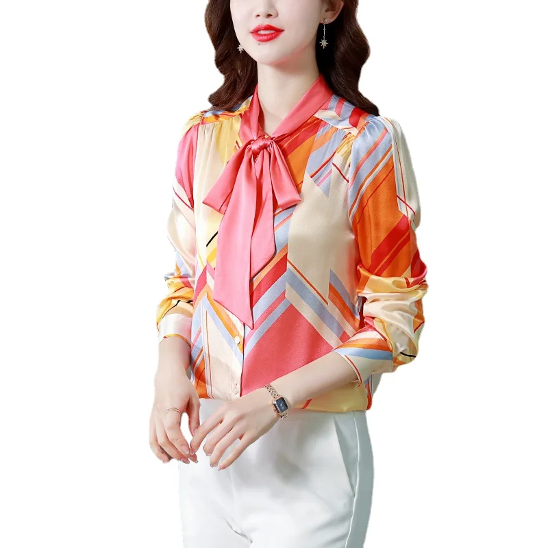 High-end 2022 Spring Autumn Women Tops Popular Blended Bow Neck Casual Printing Office Lady Shirt Fashion Blouses For Women
High-end 2022 Spring Autumn Women Tops Popular Blended Bow Neck Casual Printing Office Lady Shirt Fashion Blouses For Women