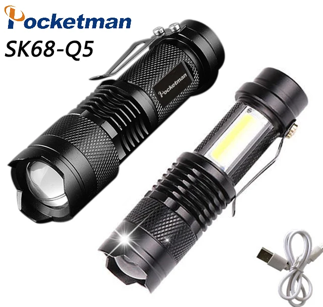 SK68 COB Rechargable Mini Torch Q5 Portable Waterproof LED Flashlight Zoom Torch Penlight Built in14500 Battery Light Lantern
SK68 COB Rechargable Mini Torch Q5 Portable Waterproof LED Flashlight Zoom Torch Penlight Built in14500 Battery Light Lantern