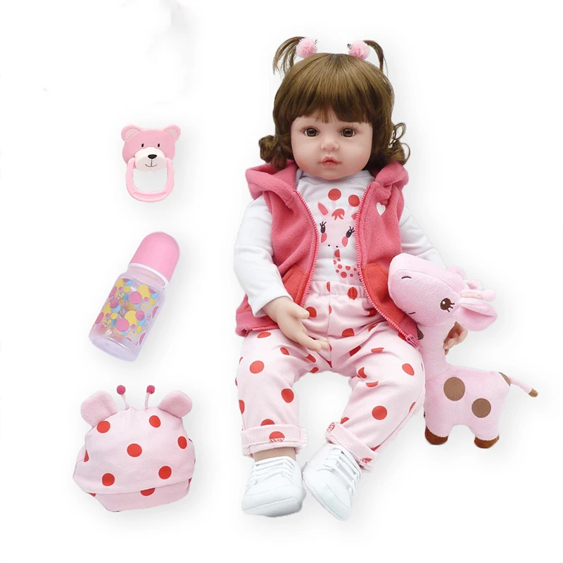 

Bebes Reborn Doll 48cm Silicone Reborn Baby Doll Adorable Lifelike Toddler Bonecas Girl Menina De Surprice Doll With Giraffe