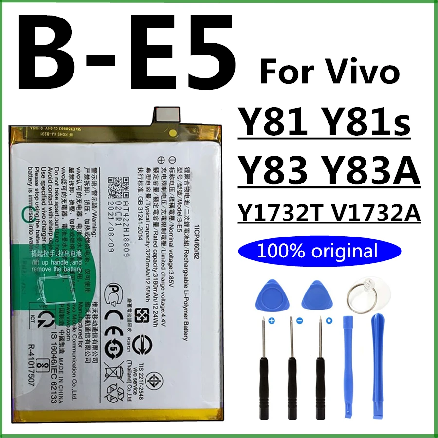 Новый оригинальный аккумулятор емкостью 3260 мАч для Vivo Y81, Y83, Y83A, Y81s, Y1732T, V1732A, Сменные Аккумуляторы для смартфонов
Новый оригинальный аккумулятор емкостью 3260 мАч для Vivo Y81, Y83, Y83A, Y81s, Y1732T, V1732A, Сменные Аккумуляторы для смартфонов