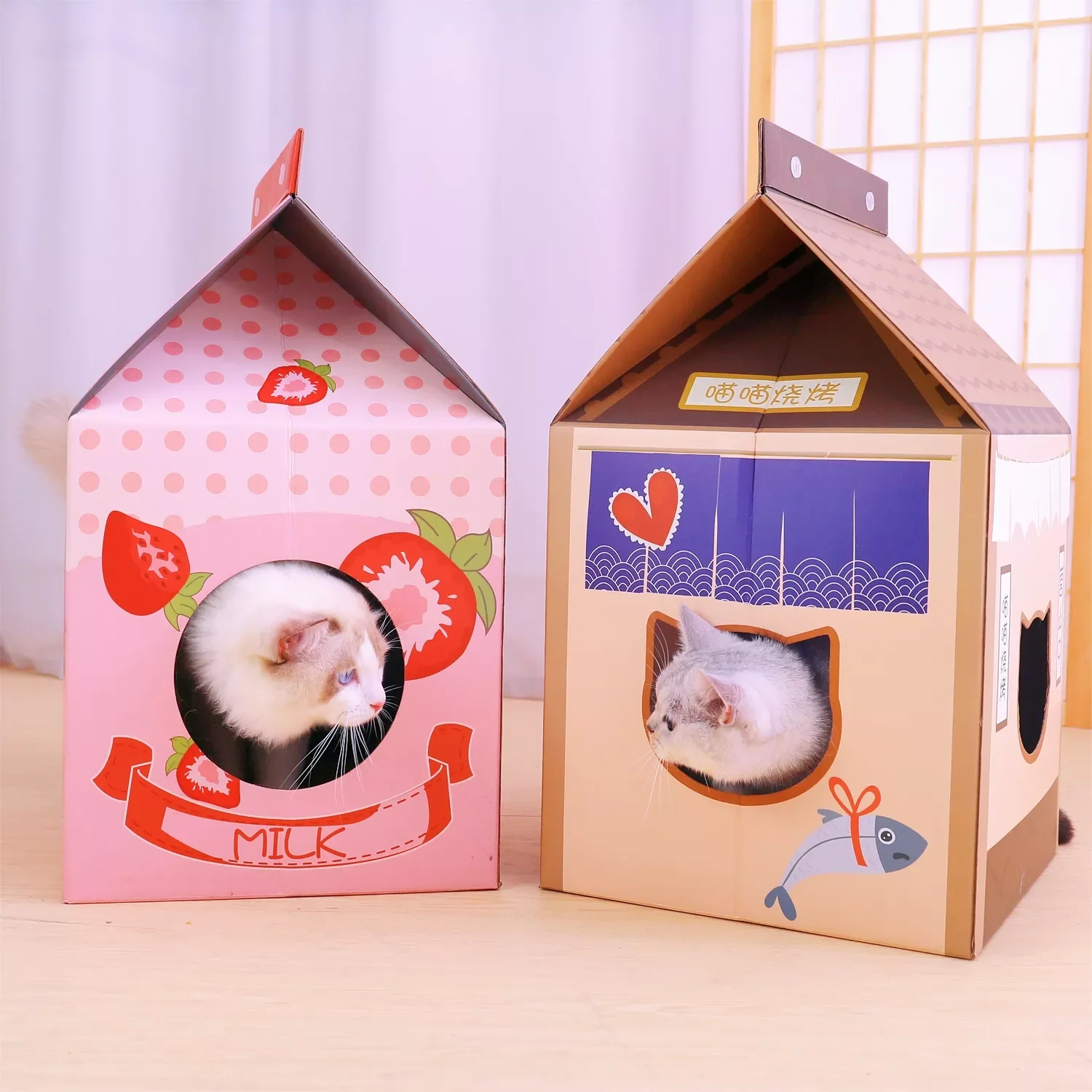 Corrugated Papper Cat's House Milk Bed For Cats Breathable Cat Scratcher Nest Scratch Pad Cardboard For Cat Sleeping Bed
Corrugated Papper Cat's House Milk Bed For Cats Breathable Cat Scratcher Nest Scratch Pad Cardboard For Cat Sleeping Bed