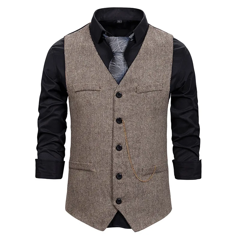 Herringbone Tweed Vests Men Brand New Gilet Costume Homme Business Casual Sleeveless Vest Waistcoat Men Wedding Tuxedo Vest XXL
Herringbone Tweed Vests Men Brand New Gilet Costume Homme Business Casual Sleeveless Vest Waistcoat Men Wedding Tuxedo Vest XXL