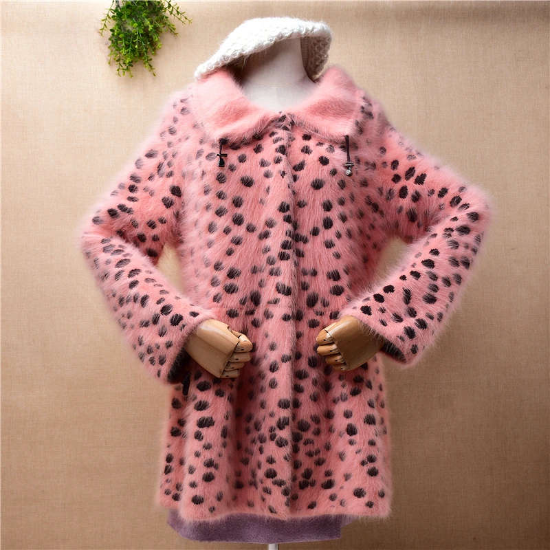 04 Female Women Fall Winter Thick Warm Leopard print Hairy Mink Cashmere Knitted Turn-Down Neck Loose Cardigans Jacket Sweater
04 Female Women Fall Winter Thick Warm Leopard print Hairy Mink Cashmere Knitted Turn-Down Neck Loose Cardigans Jacket Sweater