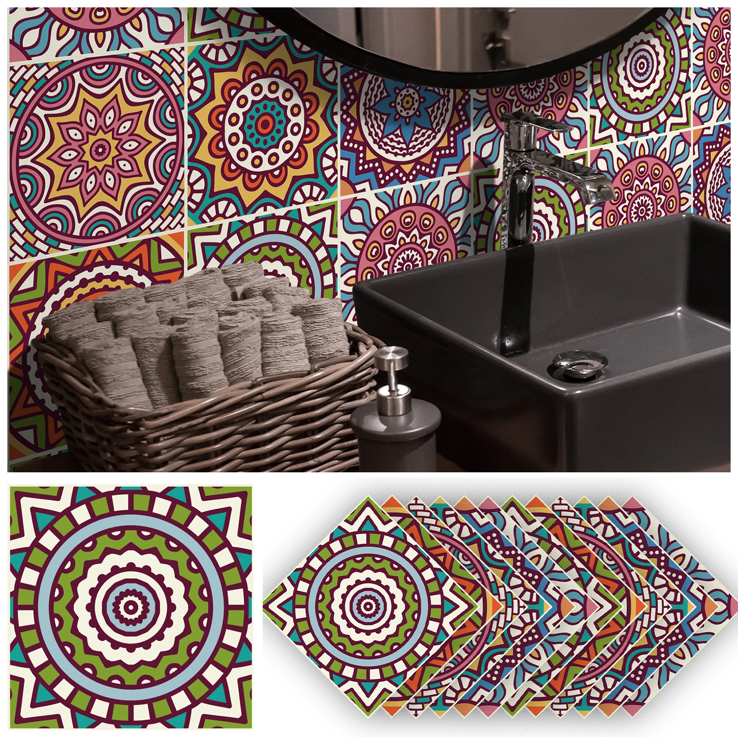 Funlife® 12 PCS Multicolour Mandala Peel and Stick Backsplash Tile Stickers for Kitchen Bathroom DIY Home Decor
Funlife® 12 PCS Multicolour Mandala Peel and Stick Backsplash Tile Stickers for Kitchen Bathroom DIY Home Decor