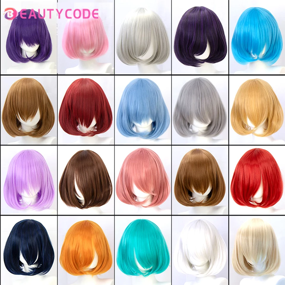 Synthetic Bob Wig Short Straight Hair with Bangs Trimable Style Pink Blue Red Purple Colorful Cospaly Wigs for Women Fake Hai
Synthetic Bob Wig Short Straight Hair with Bangs Trimable Style Pink Blue Red Purple Colorful Cospaly Wigs for Women Fake Hai