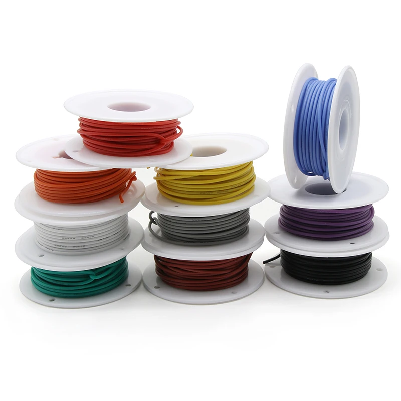 Flexible Silicone Wire In Roll 30/28/26/24/22/20/18/16AWG Silicone Rubber Insulated Tinned Copper Heat-resistant Cable 600V Kit
Flexible Silicone Wire In Roll 30/28/26/24/22/20/18/16AWG Silicone Rubber Insulated Tinned Copper Heat-resistant Cable 600V Kit