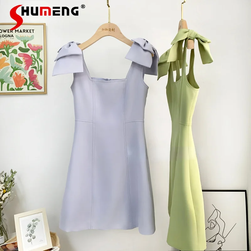 Sexy Bow Suspender Dress 2022 Spring and Autumn New Sleeveless A- Line High Waist French Minority Cinched Short Strap Dress
Sexy Bow Suspender Dress 2022 Spring and Autumn New Sleeveless A- Line High Waist French Minority Cinched Short Strap Dress