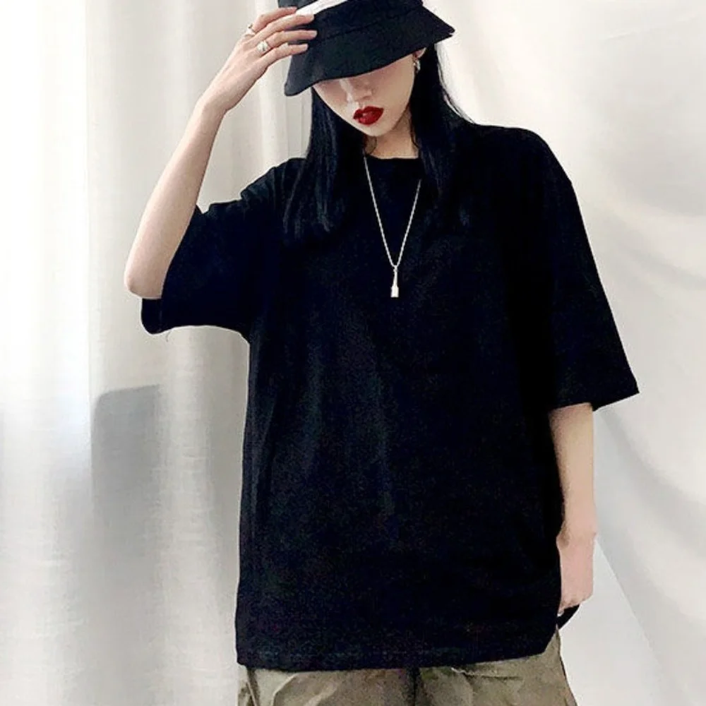 Loose Women T Shirt Simple Solid Color Casual O Neck Short Sleeve Summer Tees Black White Streetwear Tops 2022 New
Loose Women T Shirt Simple Solid Color Casual O Neck Short Sleeve Summer Tees Black White Streetwear Tops 2022 New