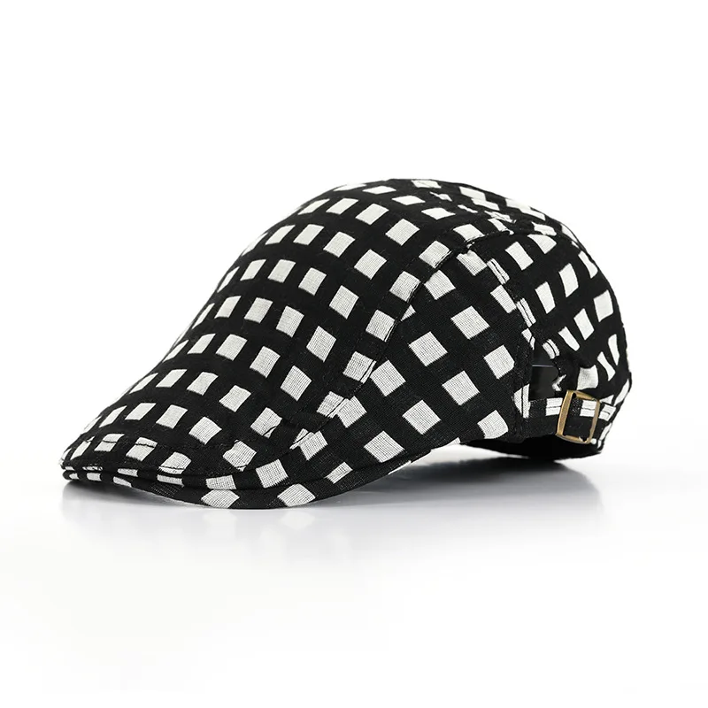 Spring Summer Cotton Plaid Beret Hats Adjustable Men Women Plain Retro Flat Newsboy Hat Artistic Youth Casual Peaked Cap Sunhat
Spring Summer Cotton Plaid Beret Hats Adjustable Men Women Plain Retro Flat Newsboy Hat Artistic Youth Casual Peaked Cap Sunhat