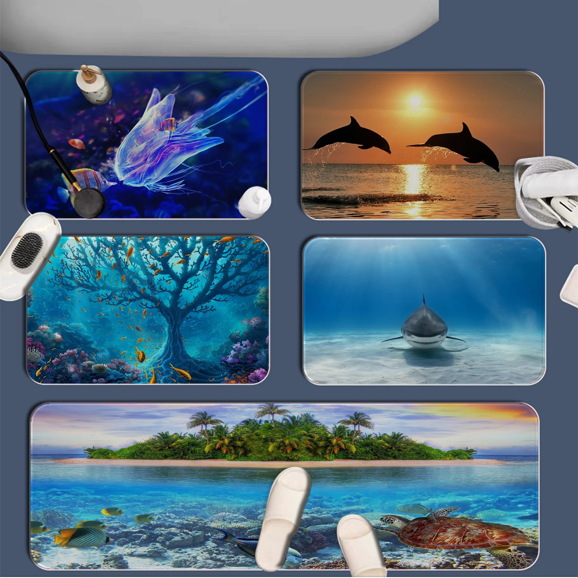 Underwater World Kitchen Mat Cheaper Anti-slip Modern Living Room Balcony Printed Bedside Area Rugs 
Underwater World Kitchen Mat Cheaper Anti-slip Modern Living Room Balcony Printed Bedside Area Rugs
