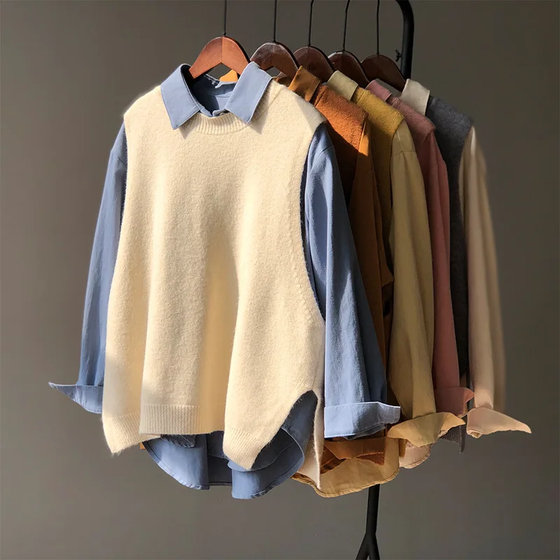 Girls Fashion Loose Split Sweater Vest Women Yellow Pink Knitted School Preppy Sweaters Ladies Vintage Waistcoat Knit Top
Girls Fashion Loose Split Sweater Vest Women Yellow Pink Knitted School Preppy Sweaters Ladies Vintage Waistcoat Knit Top