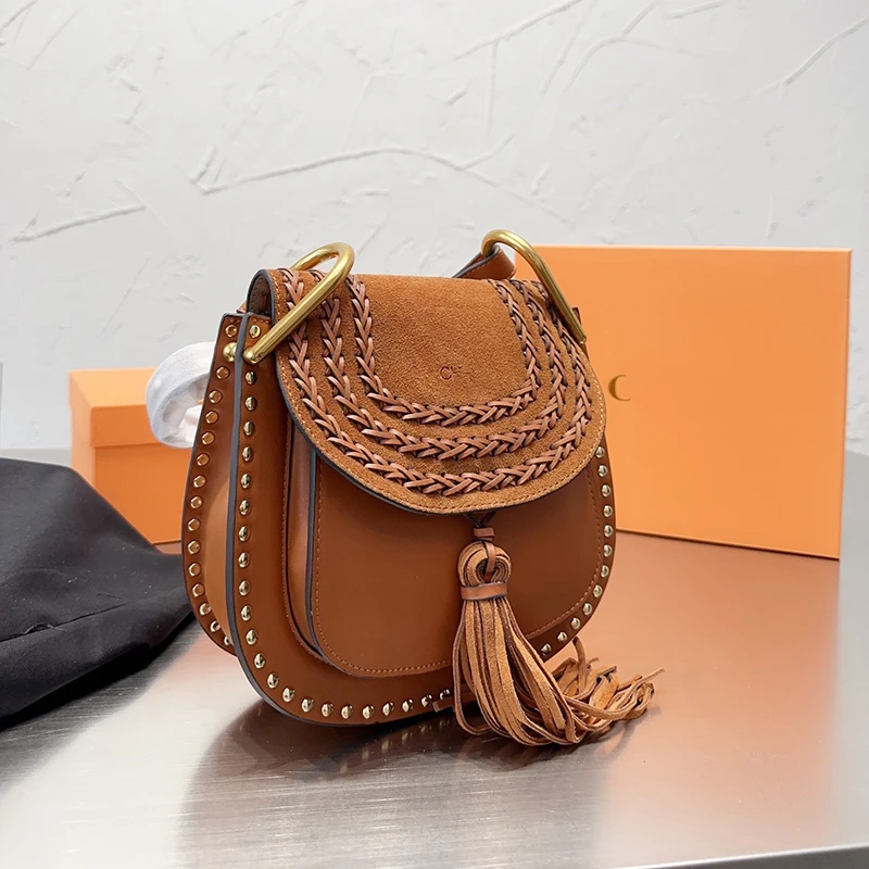 

Women's Saddle Bag 2022 Trend Luxury Designer Shoulder Bag High Quality Leather Purse Black Blue Khaki Grey Brown Female Bag