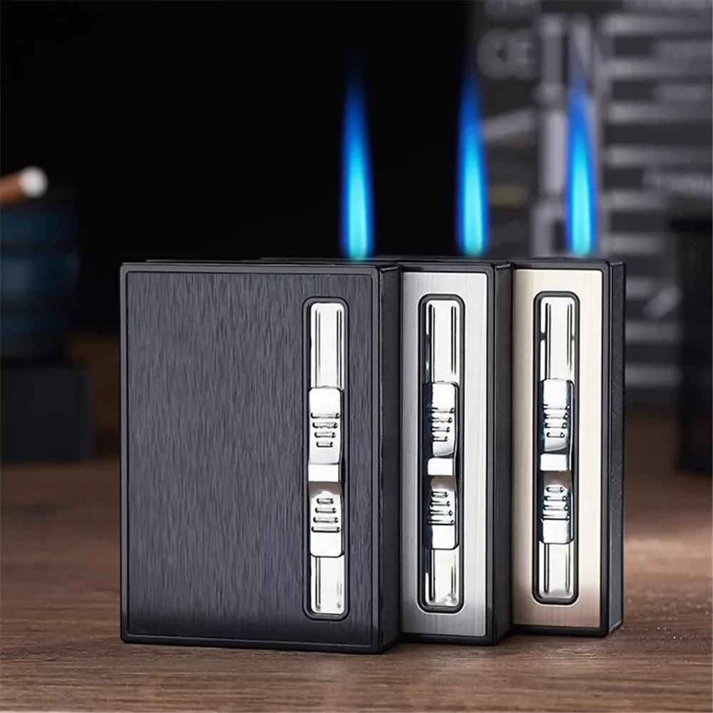 Cigarette Case With Gas Lighter Automatic Pop Up Cigarette Windproof Lighter Anti Pressure Cigarette Box Tobacco Holder Men Gift
Cigarette Case With Gas Lighter Automatic Pop Up Cigarette Windproof Lighter Anti Pressure Cigarette Box Tobacco Holder Men Gift