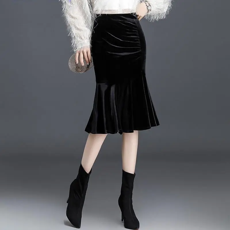 2023 Women Autumn Winter New Golden Velvet Casual Skirts Female Mid-length Mermaid Skirts Ladies High Waist Slim Skirts N153
2023 Women Autumn Winter New Golden Velvet Casual Skirts Female Mid-length Mermaid Skirts Ladies High Waist Slim Skirts N153