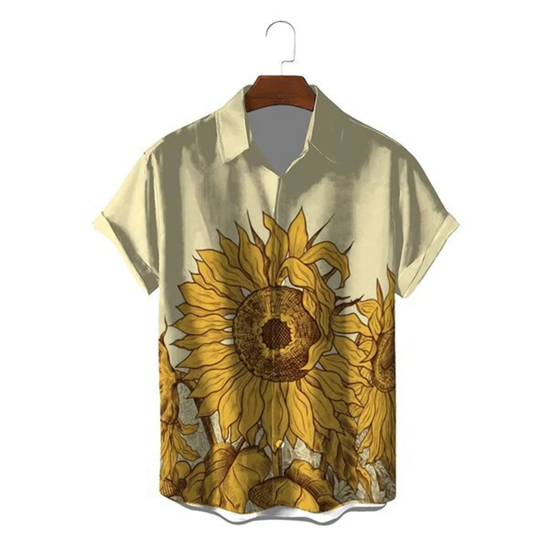 Гавайская рубашка для мужчин, винтажная свободная футболка с принтом подсолнуха, тропический пляжный дышащий Топ в стиле оверсайз, уличная одежда, лето
Гавайская рубашка для мужчин, винтажная свободная футболка с принтом подсолнуха, тропический пляжный дышащий Топ в стиле оверсайз, уличная одежда, лето