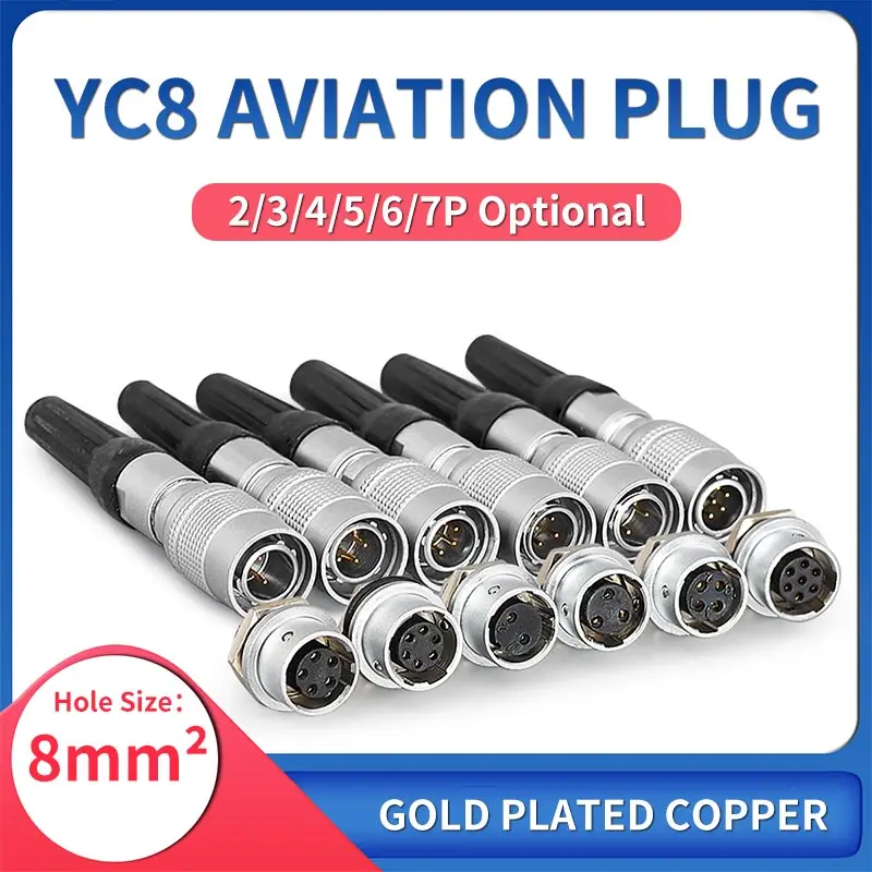 1pc YC8 Connector Aviation Plug Socket 2/3/4/5/6/7 Pin Push-pull Quick Connection Opening 8MM Soldering Metal Connectors
1pc YC8 Connector Aviation Plug Socket 2/3/4/5/6/7 Pin Push-pull Quick Connection Opening 8MM Soldering Metal Connectors
