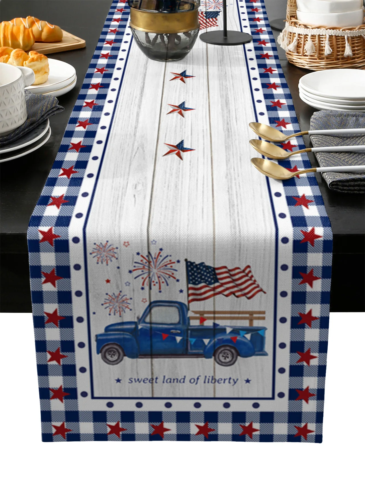 Грузовик за день независимости, настольная дорожка, свадебное украшение, домашний декор, кухонная настольная дорожка, подстилки 
Грузовик за день независимости, настольная дорожка, свадебное украшение, домашний декор, кухонная настольная дорожка, подстилки