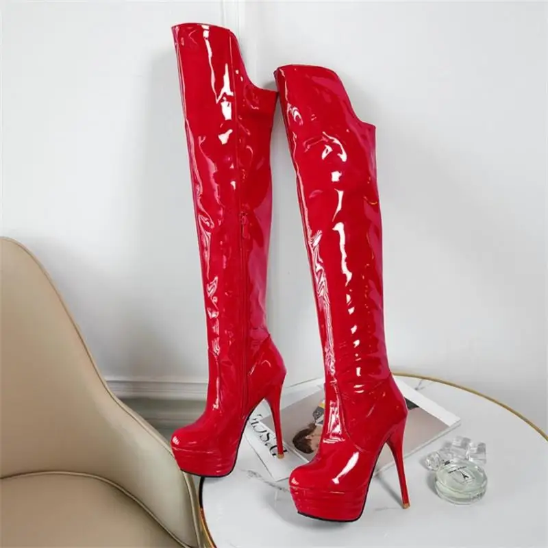Women Sexy High Boots Solid Color Glossy Patent Leather PU Over-the-knee Wide-mouth Fashion Street Nightclub Catwalk Women Shoes
Women Sexy High Boots Solid Color Glossy Patent Leather PU Over-the-knee Wide-mouth Fashion Street Nightclub Catwalk Women Shoes