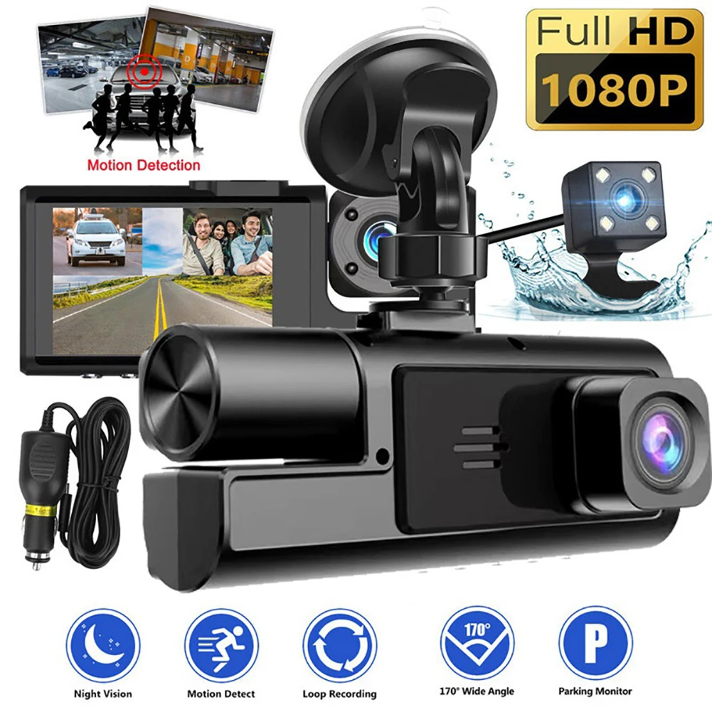 3 Cameras Car Driving Recorder 1080P HD DVR Driving Recorder Infrared Night Vision Surveillance Video Recorder Car Accessories
3 Cameras Car Driving Recorder 1080P HD DVR Driving Recorder Infrared Night Vision Surveillance Video Recorder Car Accessories