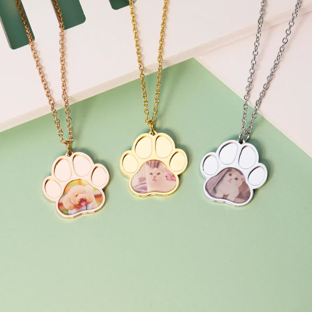 DIY Photo Three Printing Foot Stainless Steel Necklace Personalized Animal Cat Dog Paw Pet Collarbone Chain Pendant
DIY Photo Three Printing Foot Stainless Steel Necklace Personalized Animal Cat Dog Paw Pet Collarbone Chain Pendant