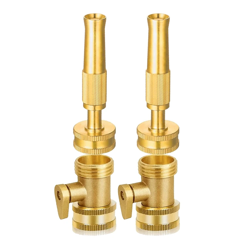 Heavy-Duty Brass Adjustable Twist Hose Nozzle With Garden Hose Shut Off Valve 3/4Inch GHT Connector, High Pressure Jet
Heavy-Duty Brass Adjustable Twist Hose Nozzle With Garden Hose Shut Off Valve 3/4Inch GHT Connector, High Pressure Jet