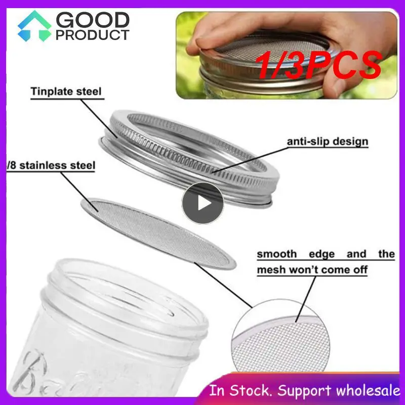 

1/3PCS Seed Sprouting Germinator Accessories Stainless Steel Sprouting Mason Jar Lids Garden Sprouter Germination Cover Strainer
