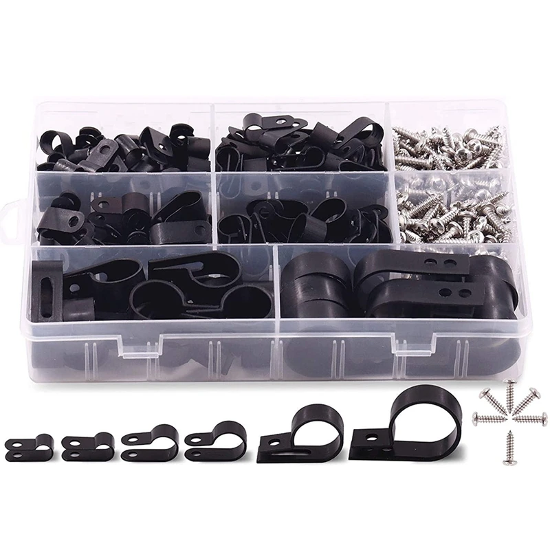 135Pcs R-Type Cable Clamp Clips Fasteners Assortment Kit With Mounting Screw, Organizer Cord Clips For Wire Management
135Pcs R-Type Cable Clamp Clips Fasteners Assortment Kit With Mounting Screw, Organizer Cord Clips For Wire Management