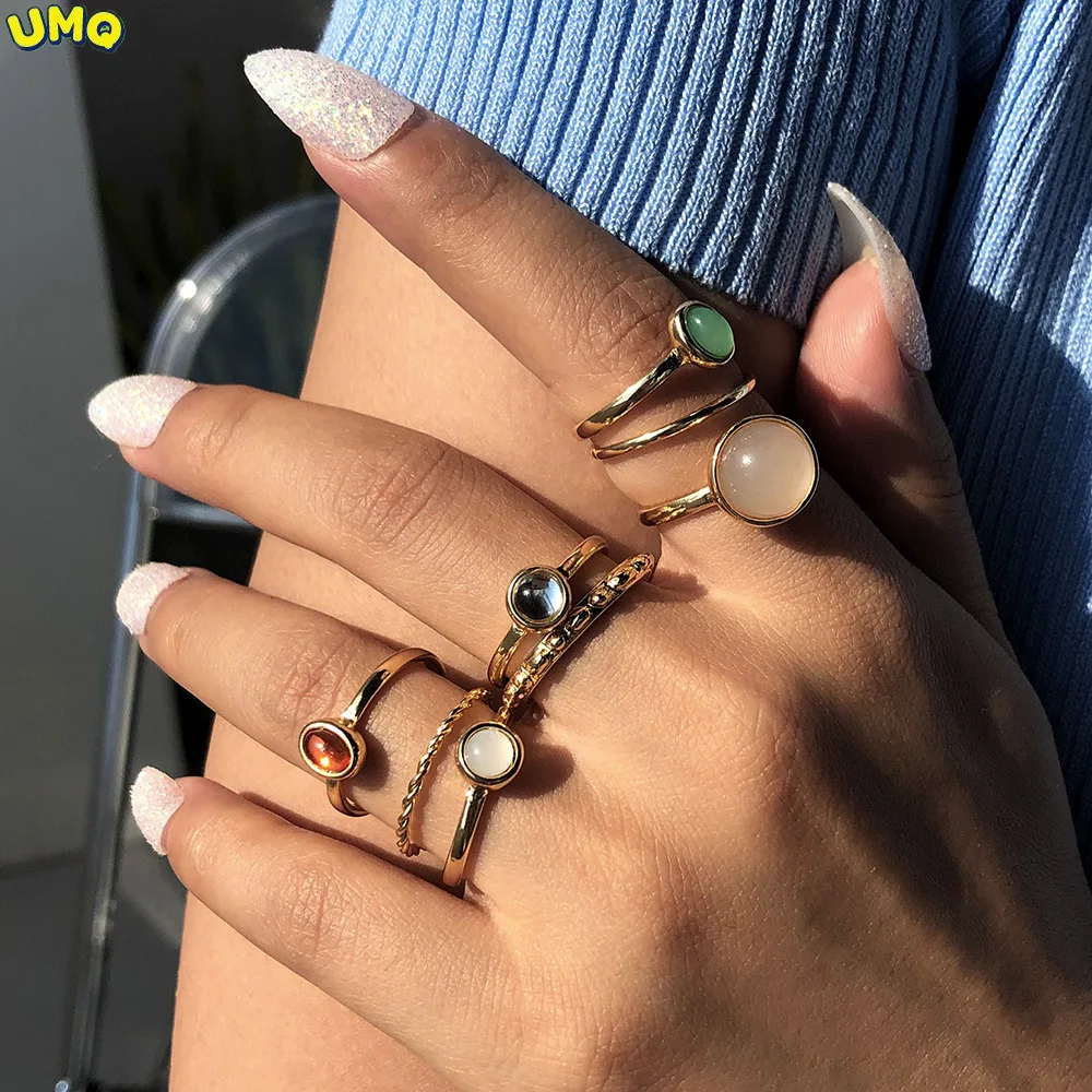 Fashion R0283 New Ring Set Women's Simple Fashion Personality Resin Joint Combination Ring Gifts 
Fashion R0283 New Ring Set Women's Simple Fashion Personality Resin Joint Combination Ring Gifts
