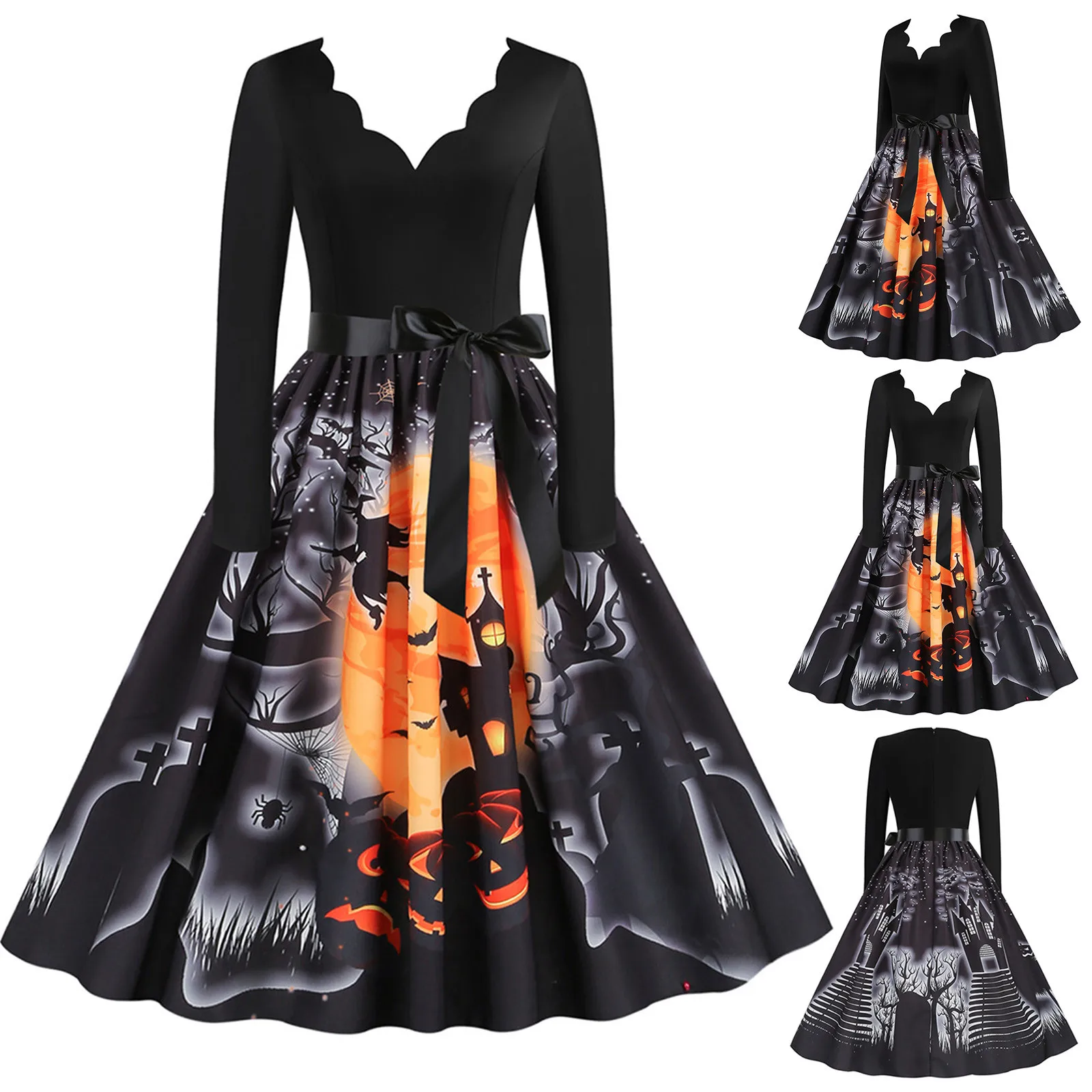 Dress Women Casual Summer Women Vintage Long Sleeve V Neck Halloween 1950s Housewife Ripped White Dress for Women
Dress Women Casual Summer Women Vintage Long Sleeve V Neck Halloween 1950s Housewife Ripped White Dress for Women