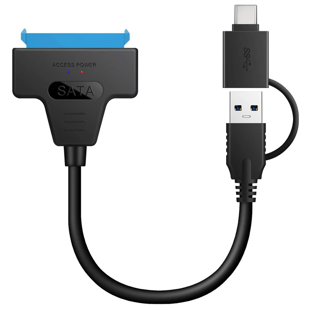 SATA To USB Cable, 2-In-1 SATA To USB-A/C To USB-C USB 3.0 SATA Hard Drive Adapter Cable For 2.5 INCH SSD/HDD
SATA To USB Cable, 2-In-1 SATA To USB-A/C To USB-C USB 3.0 SATA Hard Drive Adapter Cable For 2.5 INCH SSD/HDD