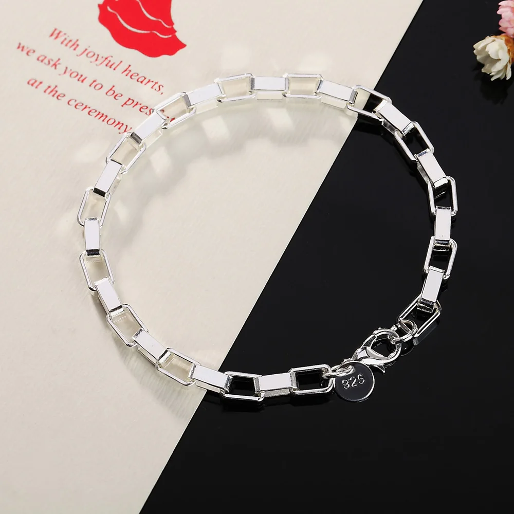 Hot new 925 Sterling silver Classic long Square chain men's Bracelets Wedding party Wild Christmas Gift fashion Jewelry
Hot new 925 Sterling silver Classic long Square chain men's Bracelets Wedding party Wild Christmas Gift fashion Jewelry