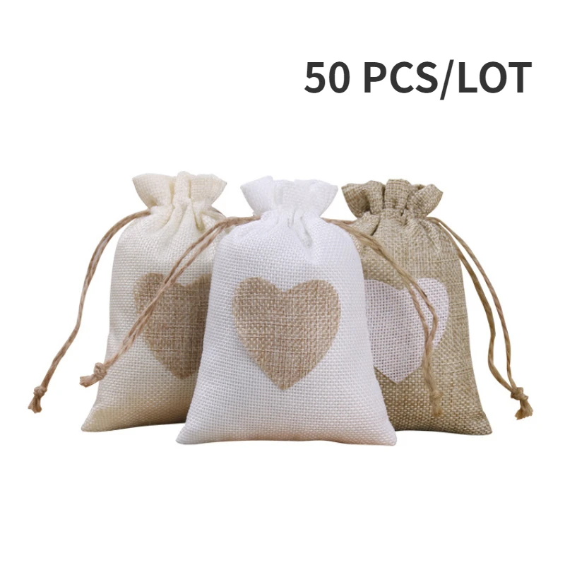 50/Lot Heart Shape Jute Drawstring Bags Jewelry Small Pouches Wedding Gift Package Pocket Gift Bag Candy
50/Lot Heart Shape Jute Drawstring Bags Jewelry Small Pouches Wedding Gift Package Pocket Gift Bag Candy