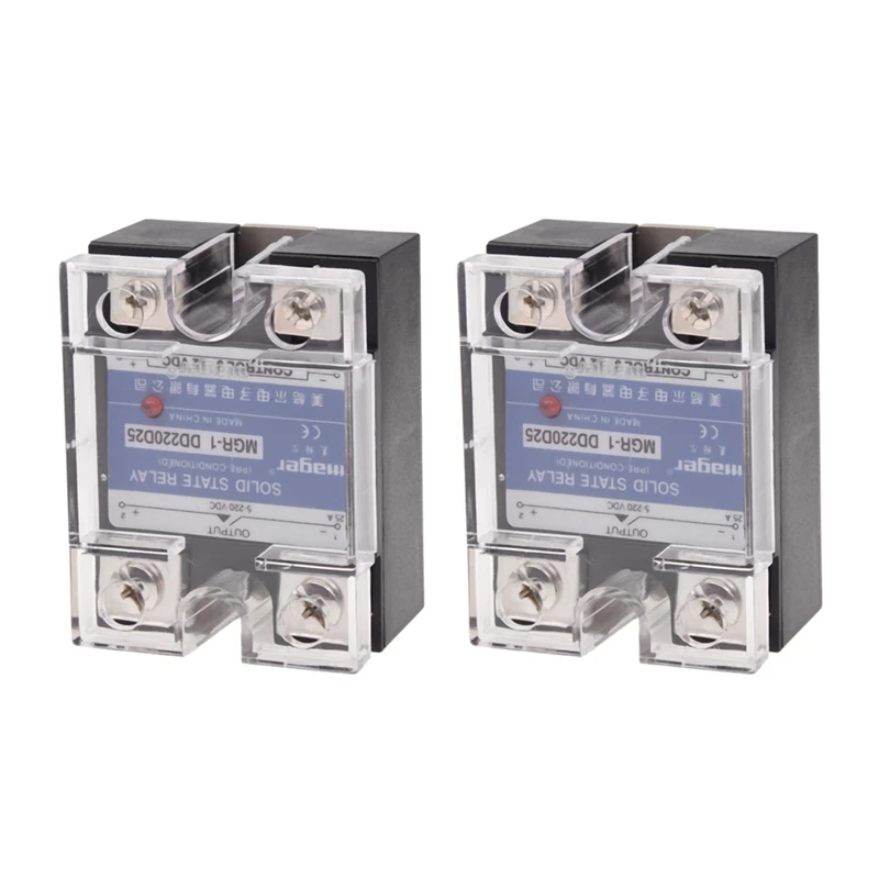 2X Однофазное твердотельное реле постоянного тока в постоянный ток SSR 25A 3-32V 5-220V W прозрачная крышка 
2X Однофазное твердотельное реле постоянного тока в постоянный ток SSR 25A 3-32V 5-220V W прозрачная крышка