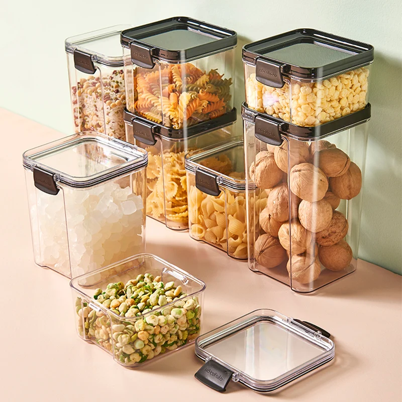 Stackable Kitchen Sealed Jar Plastic Food Storage Box Multigrain Tank Bottle Dried Fruit Tea Jar Storage Containers
Stackable Kitchen Sealed Jar Plastic Food Storage Box Multigrain Tank Bottle Dried Fruit Tea Jar Storage Containers