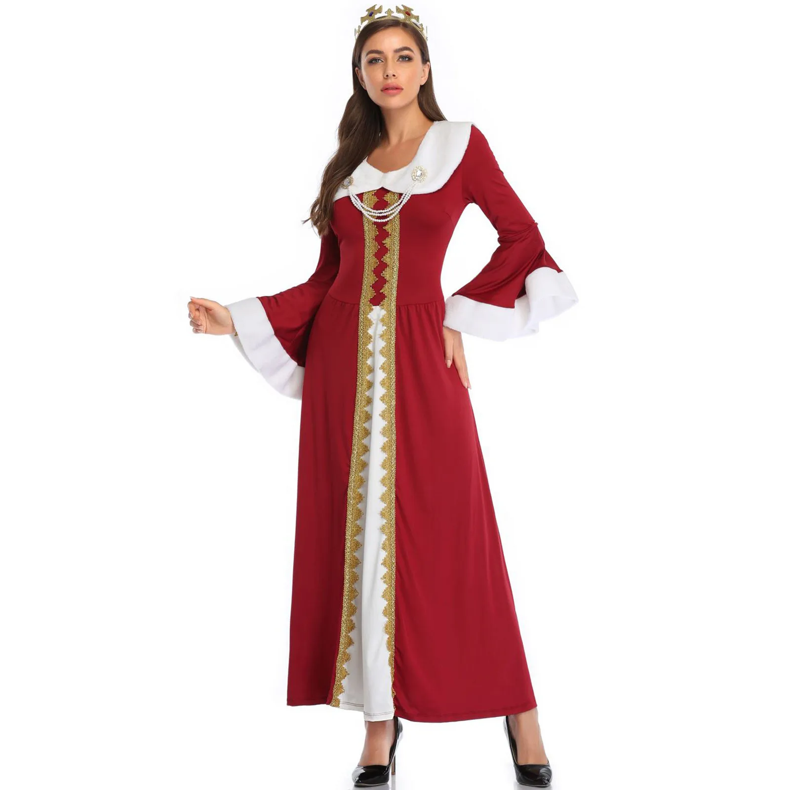 Women'S Flared Sleeve Halloween Crown + Dresses Halloween Women European Medieval Court Fancy Vampire Cosplay Costume Carnival
Women'S Flared Sleeve Halloween Crown + Dresses Halloween Women European Medieval Court Fancy Vampire Cosplay Costume Carnival