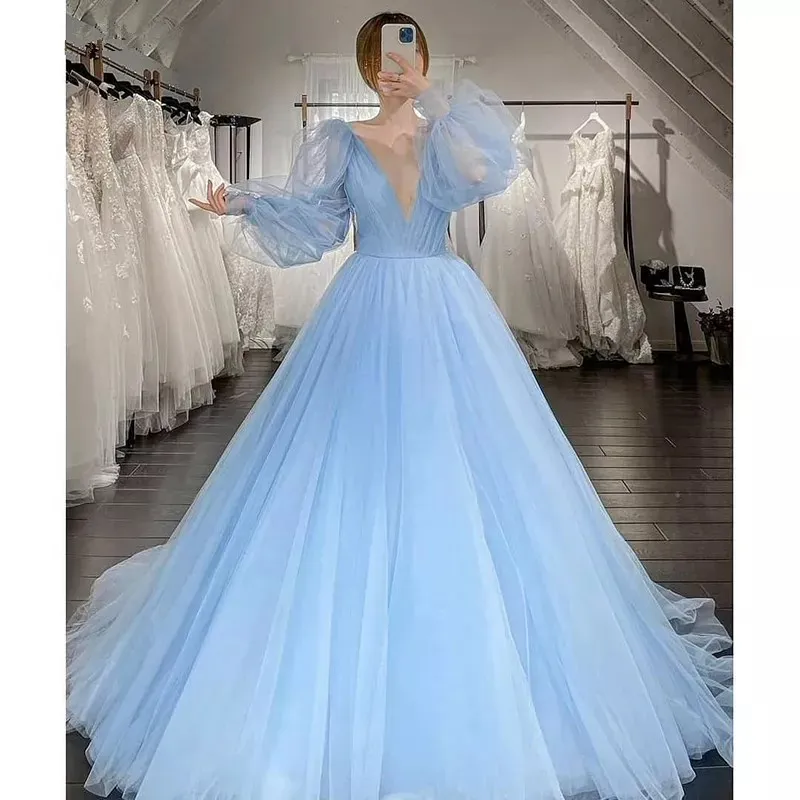 GUXQD Elegant Tulle Princess Wedding Dresses A Line Light V-Neck Long Sleeves Boho Bridal Gowns Floor Length Robe De Mariage
GUXQD Elegant Tulle Princess Wedding Dresses A Line Light V-Neck Long Sleeves Boho Bridal Gowns Floor Length Robe De Mariage
