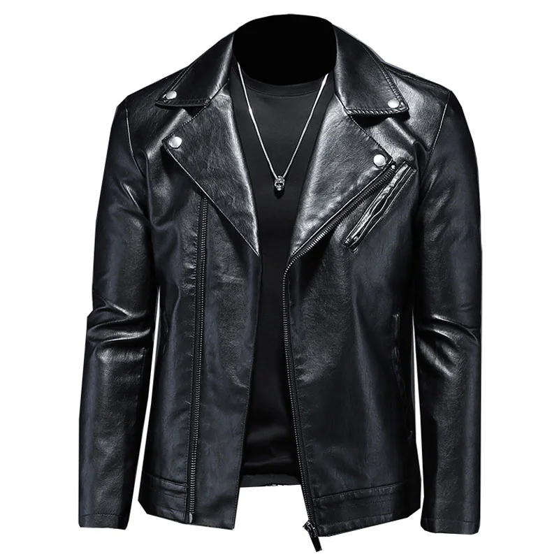 2022PU leather men's rivet big lapel motorcycle oblique zipper punk leather jacket large size black artificial leather coat 5XL
2022PU leather men's rivet big lapel motorcycle oblique zipper punk leather jacket large size black artificial leather coat 5XL