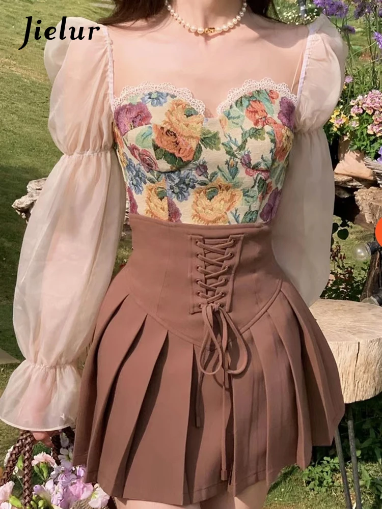 Jielur Vintage Corset Tops + Mini Skirts 2 Piece Dress Set Women Elegant Blouse Y2K Crop Top Evening Party Fashion Suits 2022
Jielur Vintage Corset Tops + Mini Skirts 2 Piece Dress Set Women Elegant Blouse Y2K Crop Top Evening Party Fashion Suits 2022