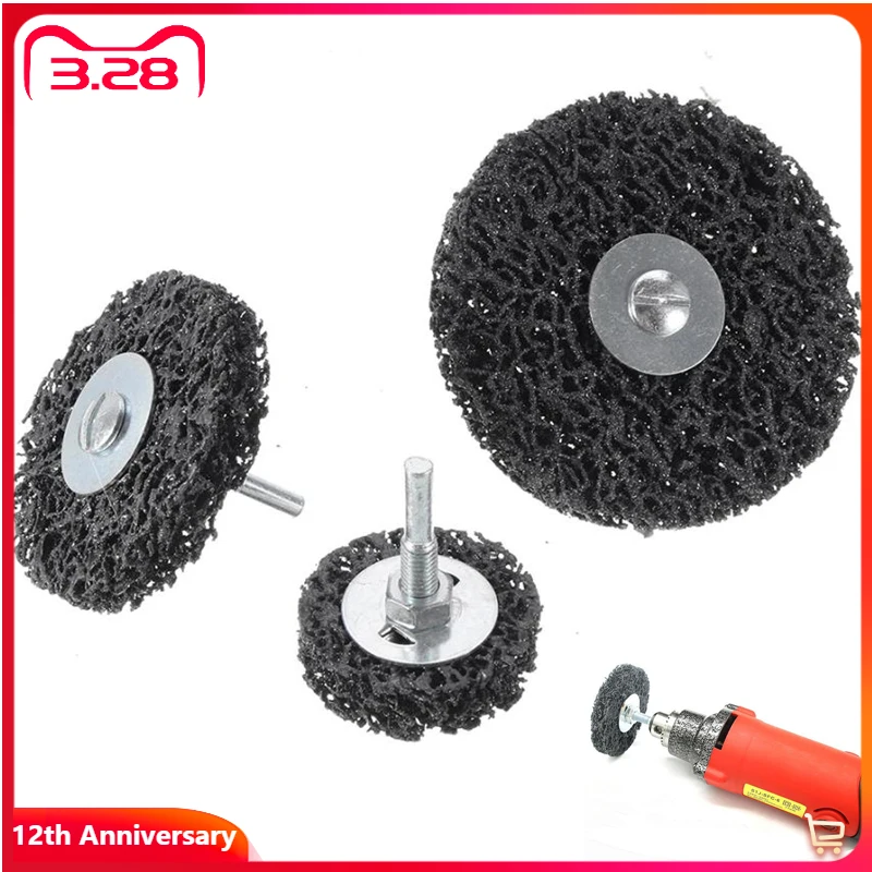 6mm Shank 50/75/100mm Rust Removal Paint Polishing Peeling Sanding Wheel Black Diamond Grinding Discs With Rod
6mm Shank 50/75/100mm Rust Removal Paint Polishing Peeling Sanding Wheel Black Diamond Grinding Discs With Rod