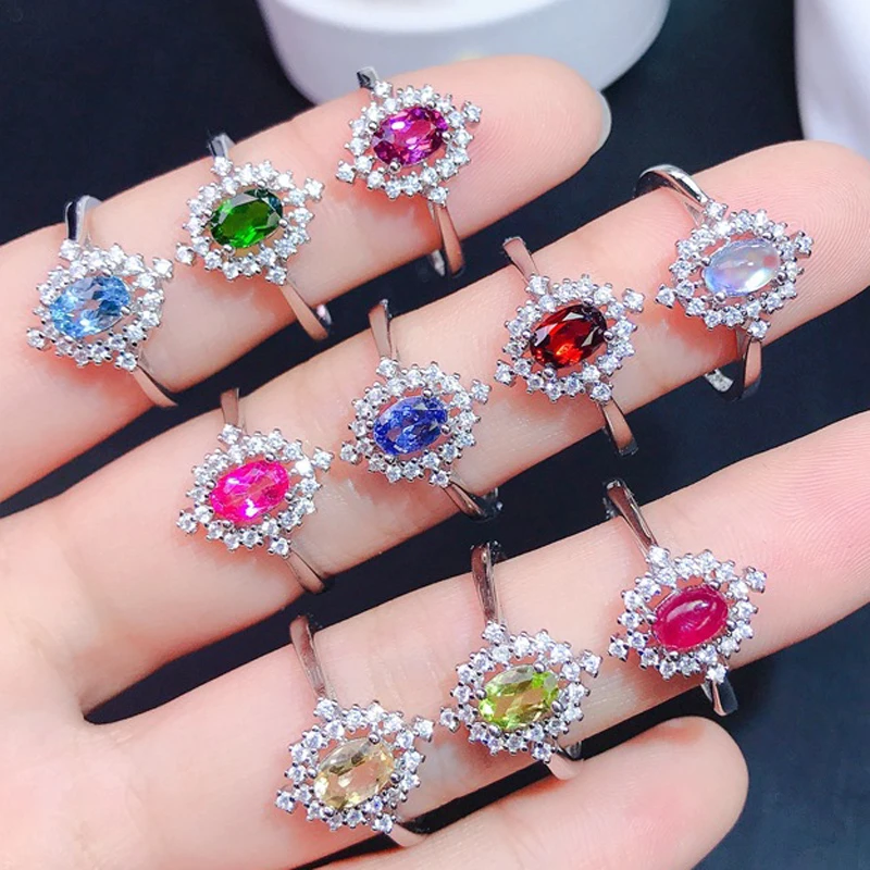 MeiBaPJ Natural Tanzanite/Topaz/Garnet/Ruby/Citrine/Diopside Flower Ring for Women 925 Sterling Silver Fine Wedding Jewelry
MeiBaPJ Natural Tanzanite/Topaz/Garnet/Ruby/Citrine/Diopside Flower Ring for Women 925 Sterling Silver Fine Wedding Jewelry
