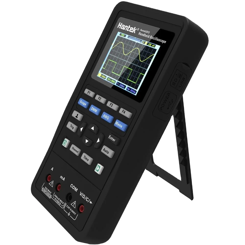 

Цифровой осциллограф 3 в 1 Hantek, портативный мультиметр, USB, 2 канала, 70 МГц, ЖК-дисплей, тестовые измерительные инструменты