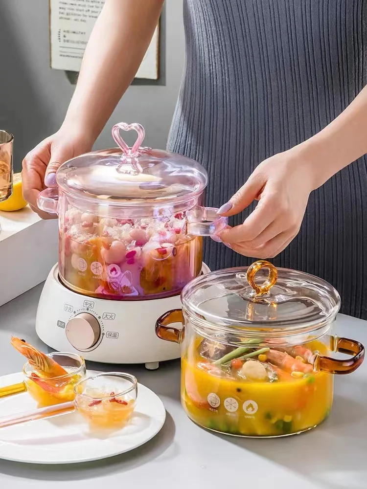 Glass Stockpot Transparent Binaural Soup Pot 1.5L Noddle Bowl Household Stew Pot
Glass Stockpot Transparent Binaural Soup Pot 1.5L Noddle Bowl Household Stew Pot