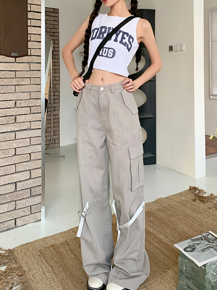 Fashion Casual Straight Cargo Pants Women'S 2022 Autumn Winter New Bandage Design Loose Wide-Leg Pants Tide Brand Women Clothing
Fashion Casual Straight Cargo Pants Women'S 2022 Autumn Winter New Bandage Design Loose Wide-Leg Pants Tide Brand Women Clothing