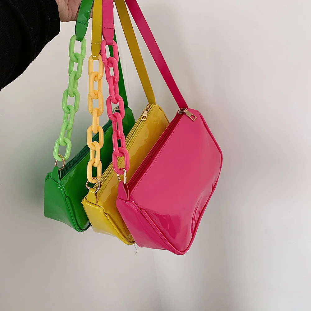 Popular Women Patent Leather Armpit Bag Ladies Small Pure Color Underarm Chain Bags Female PU Leather Shoulder Bags
Popular Women Patent Leather Armpit Bag Ladies Small Pure Color Underarm Chain Bags Female PU Leather Shoulder Bags